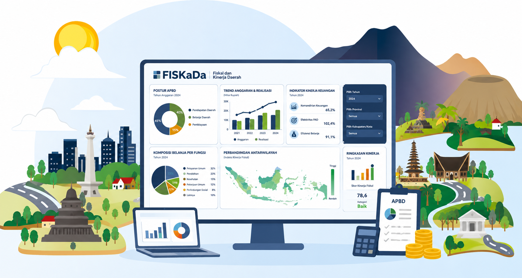 Ilustrasi kota dan indikator fiskal